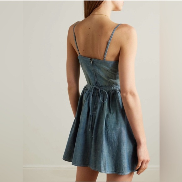 New Pam Anderson Re/Done Redone Mini Jean Denim Chambray Dress XS - $395 - Picture 3 of 4